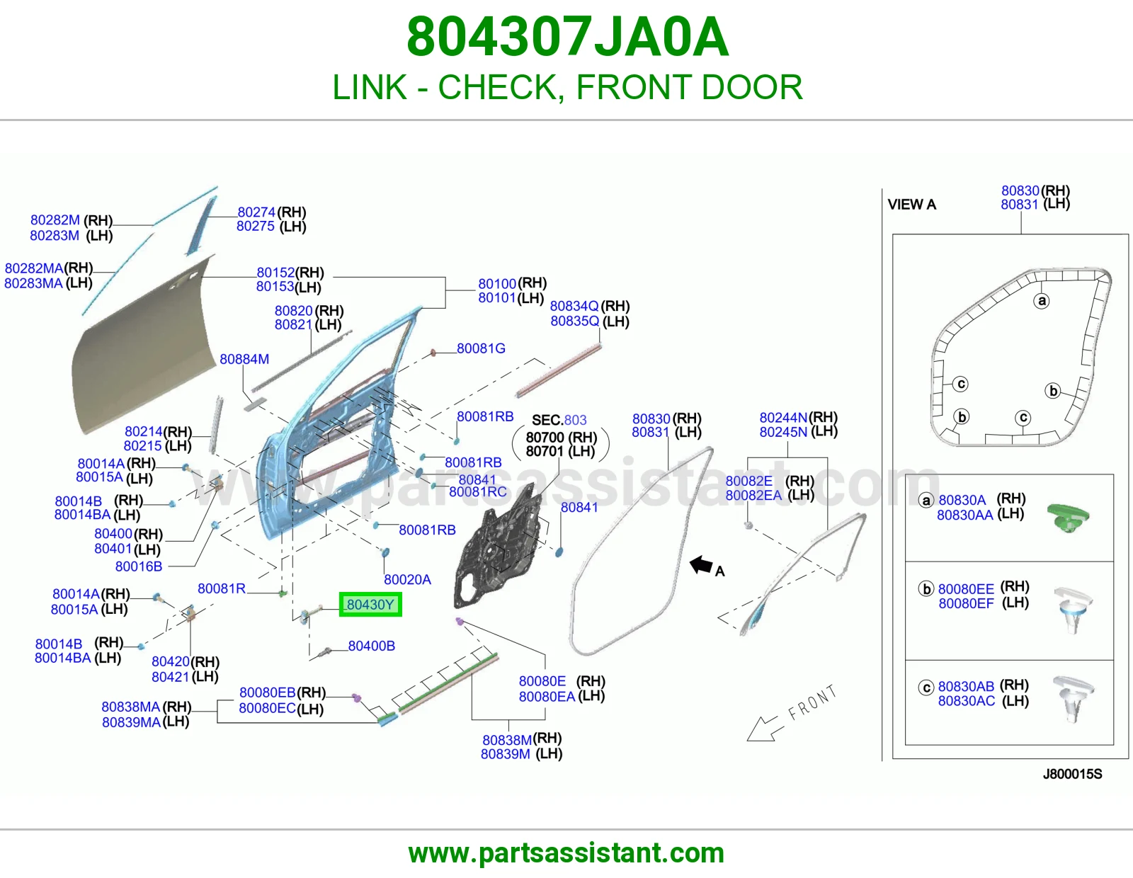 وصلة ستوب باب أمامي 804307JA0A