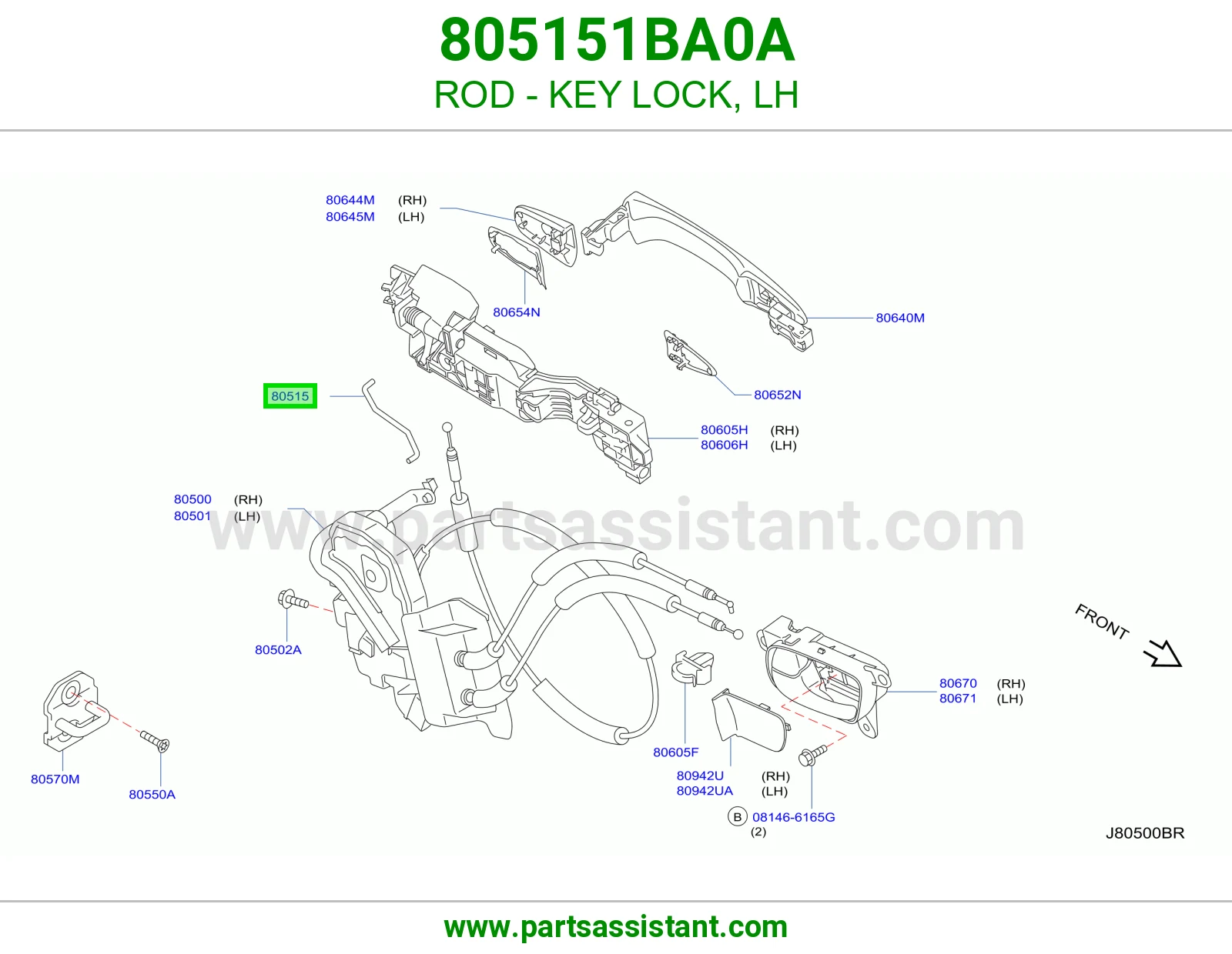 ذراع قفل مفتاح يسار 805151BA0A