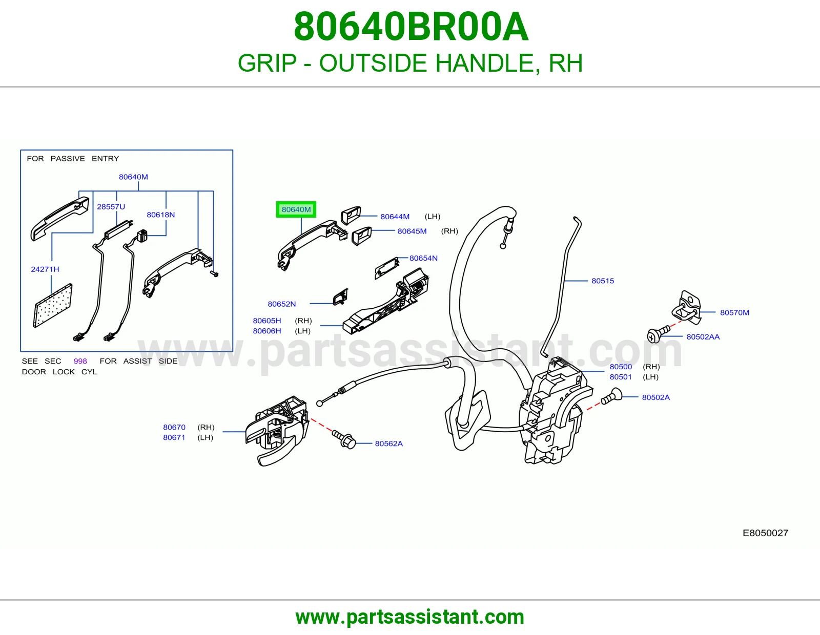عروه يد باب خارجي يمين 80640BR00A