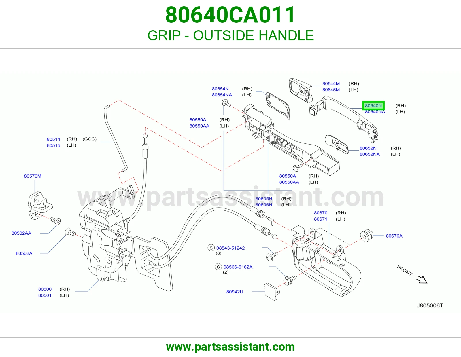 GRIP - OUTSIDE HANDLE 80640CA011