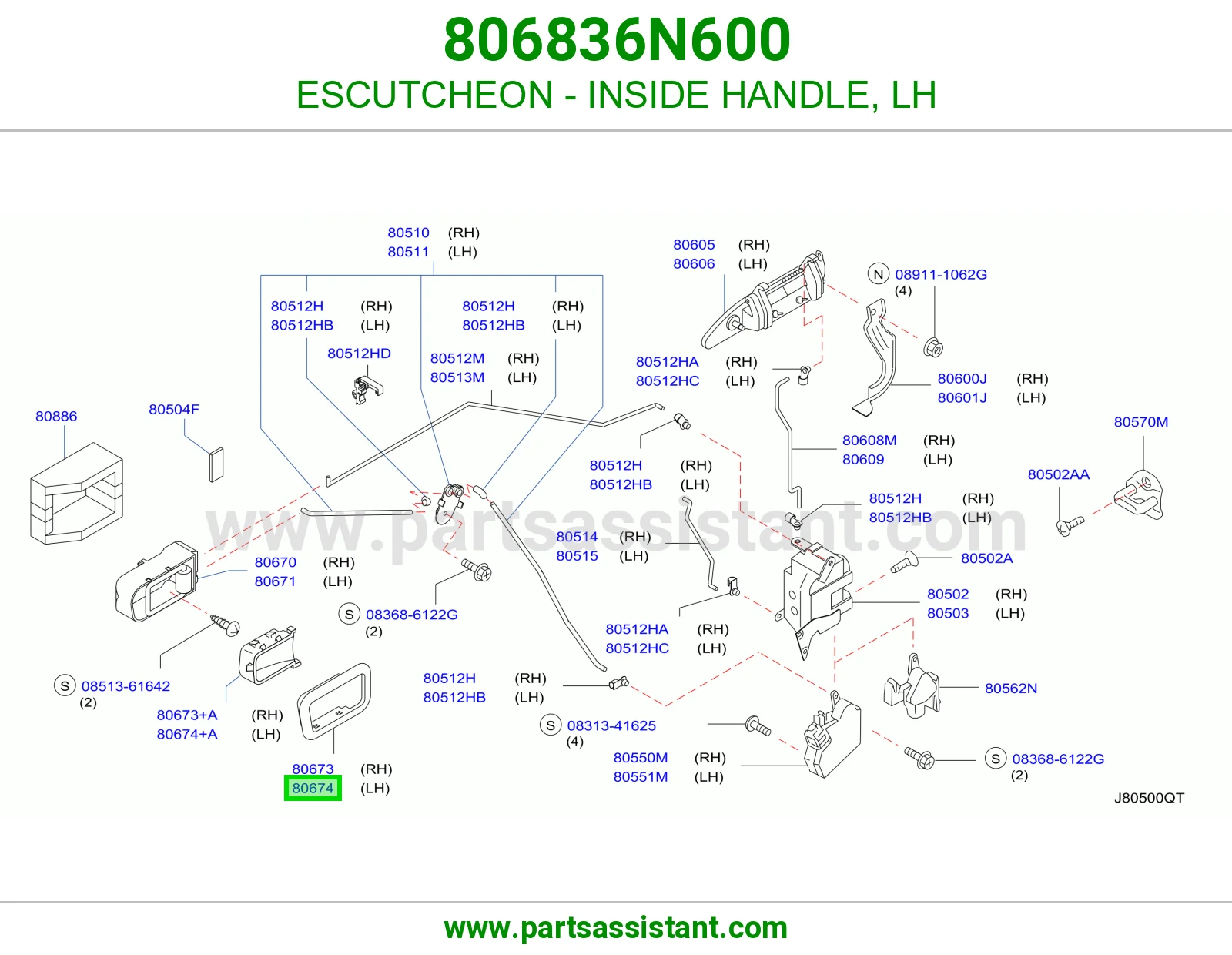ديكور مسكة داخلية يسار 806836N600