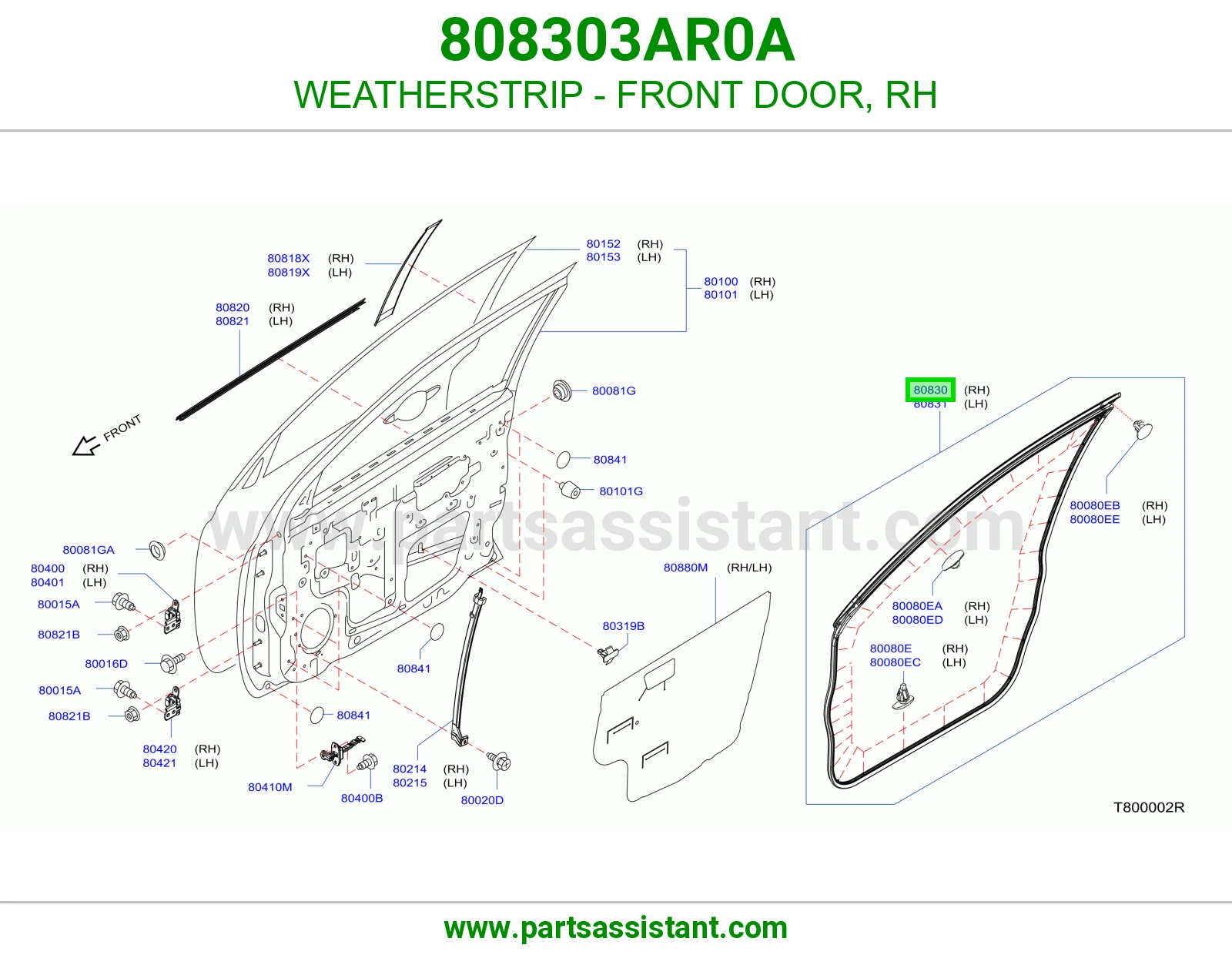 ربل باب أمامي يمين 808303AR0A