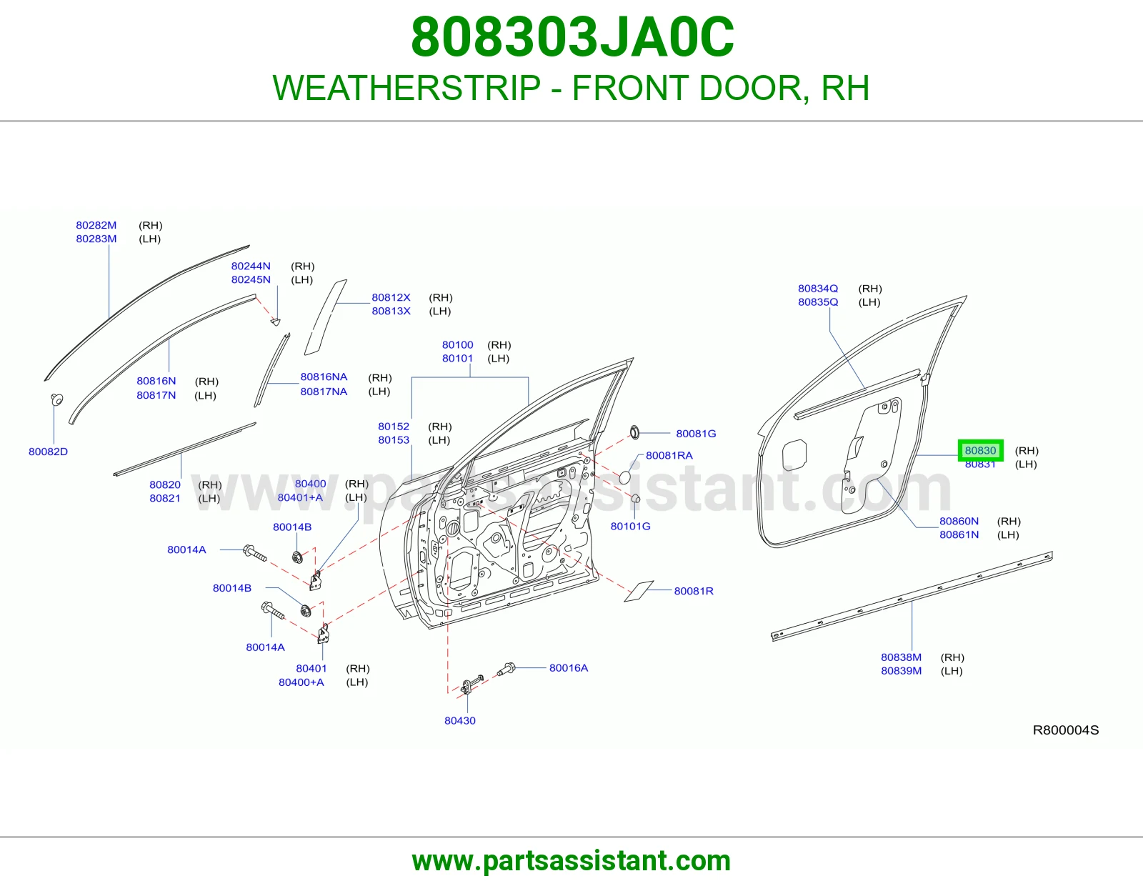 ربل باب أمامي يمين 808303JA0C