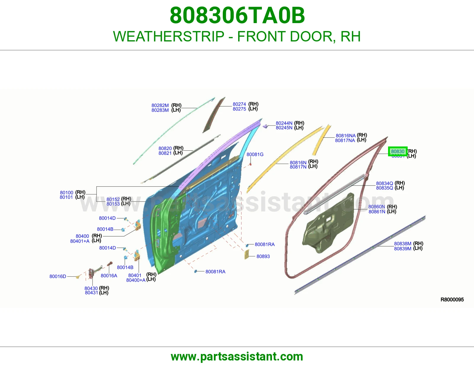 ربل باب أمامي يمين 808306TA0B