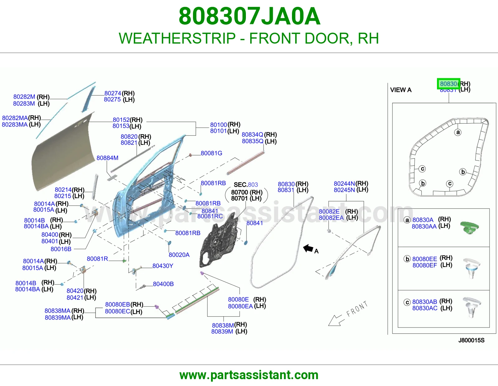 ربل باب أمامي يمين 808307JA0A