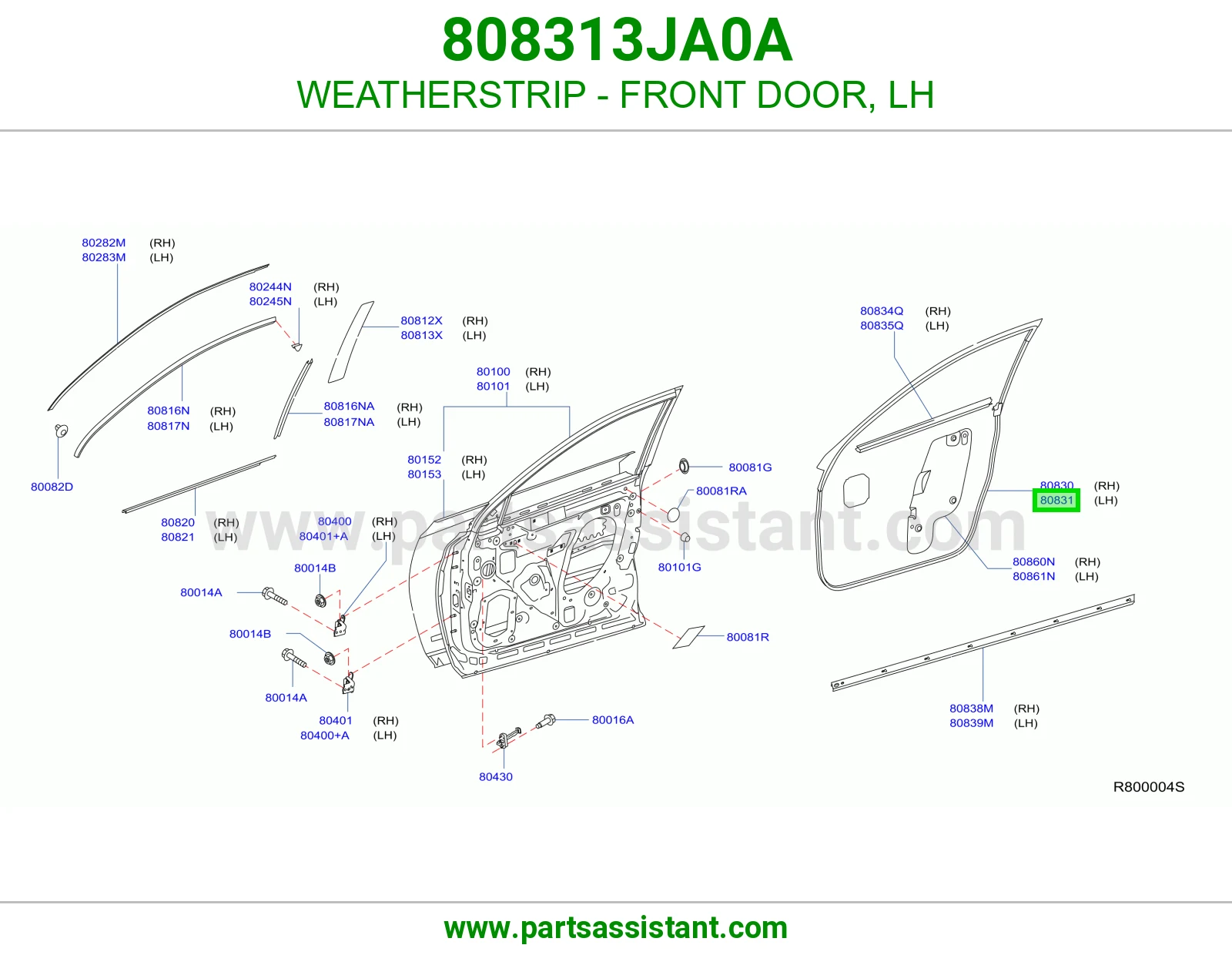 ربل باب أمامي يسار 808313JA0A