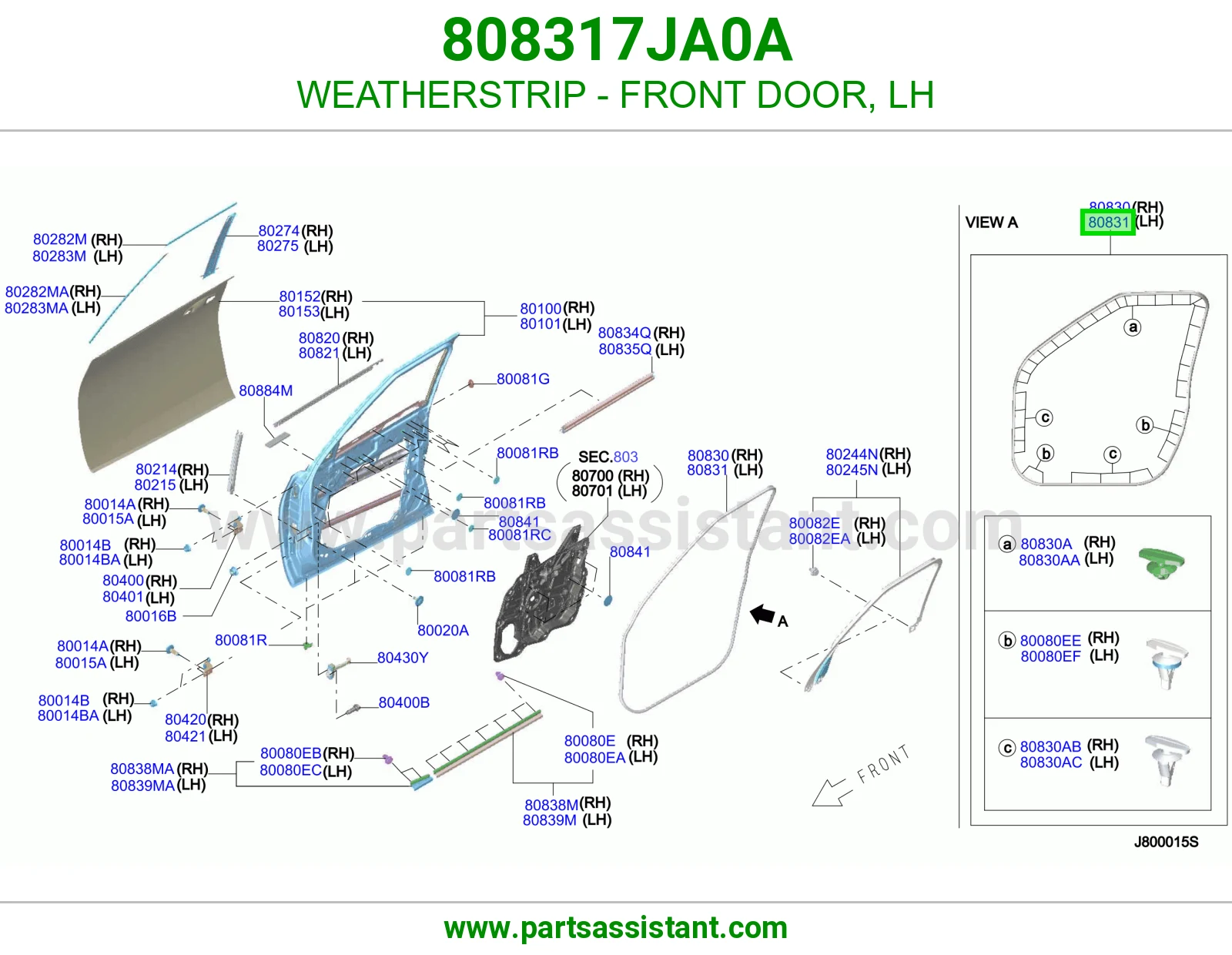 ربل باب أمامي يسار 808317JA0A