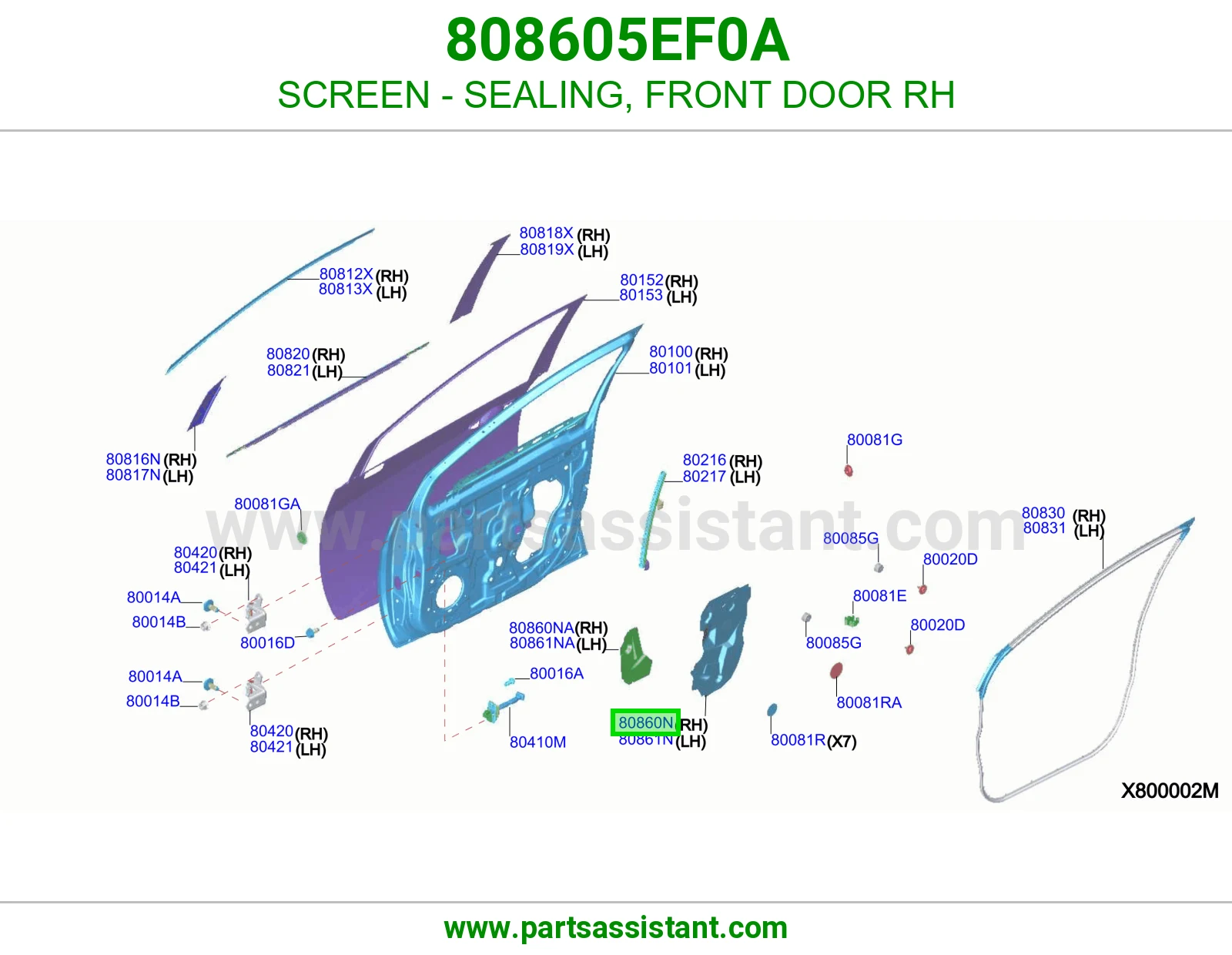شبك واقي ربل باب أمامي يمين 808605EF0A
