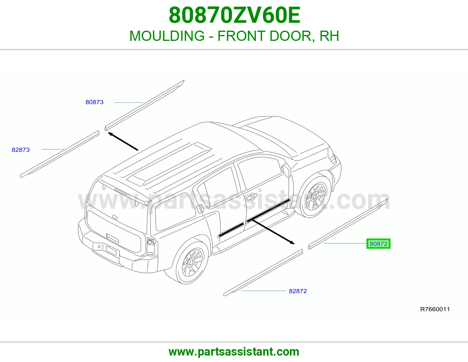 زيق باب امامي يمين 80870ZV60E