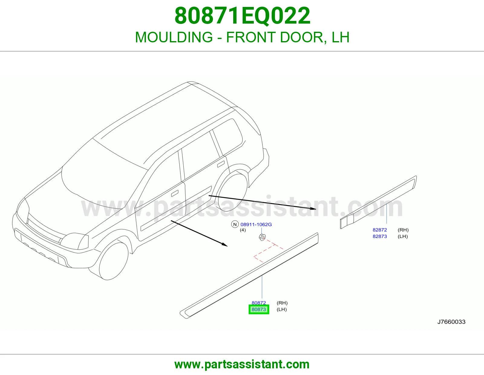 MOULDING - FRONT DOOR, LH 80871EQ022