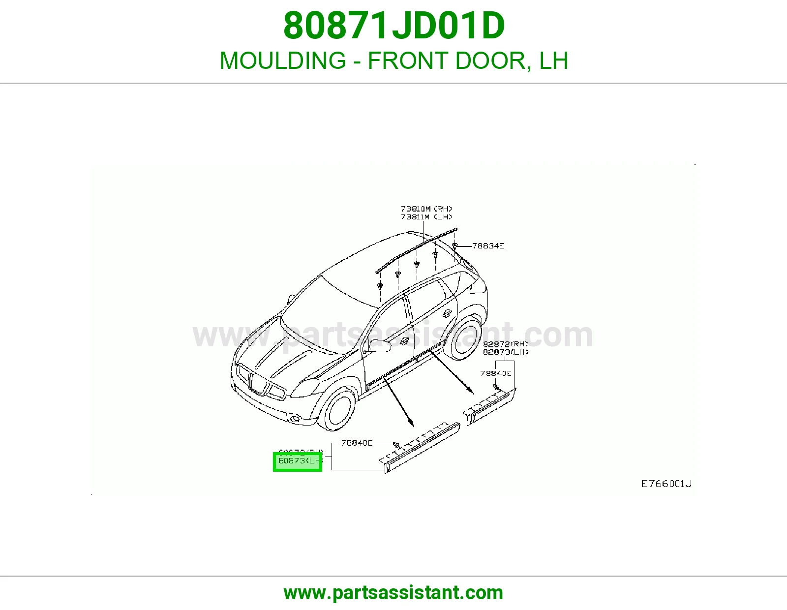 MOULDING - FRONT DOOR, LH 80871JD01D