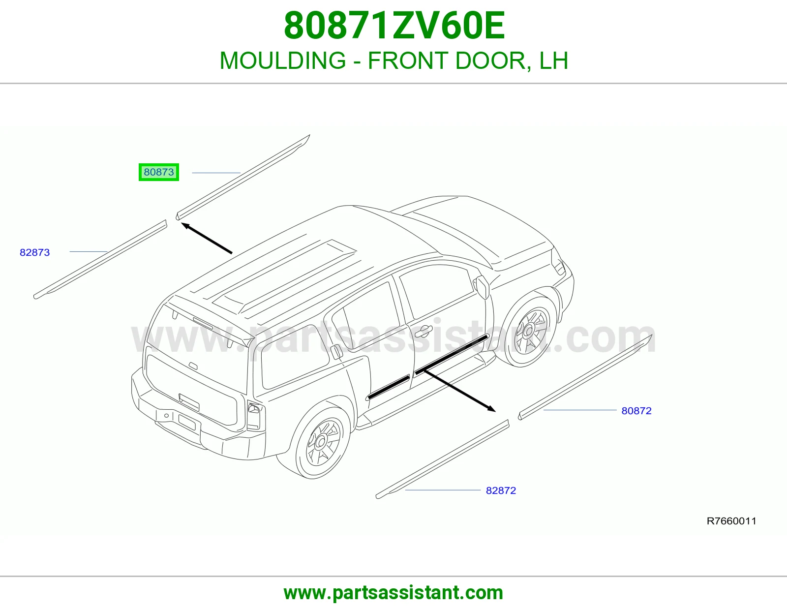 زيق باب امامي يسار 80871ZV60E