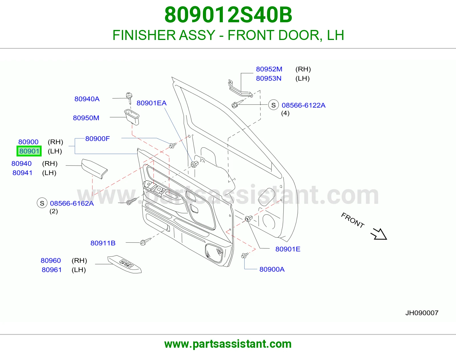 تلبيسة باب أمامي يسار كاملة 809012S40B
