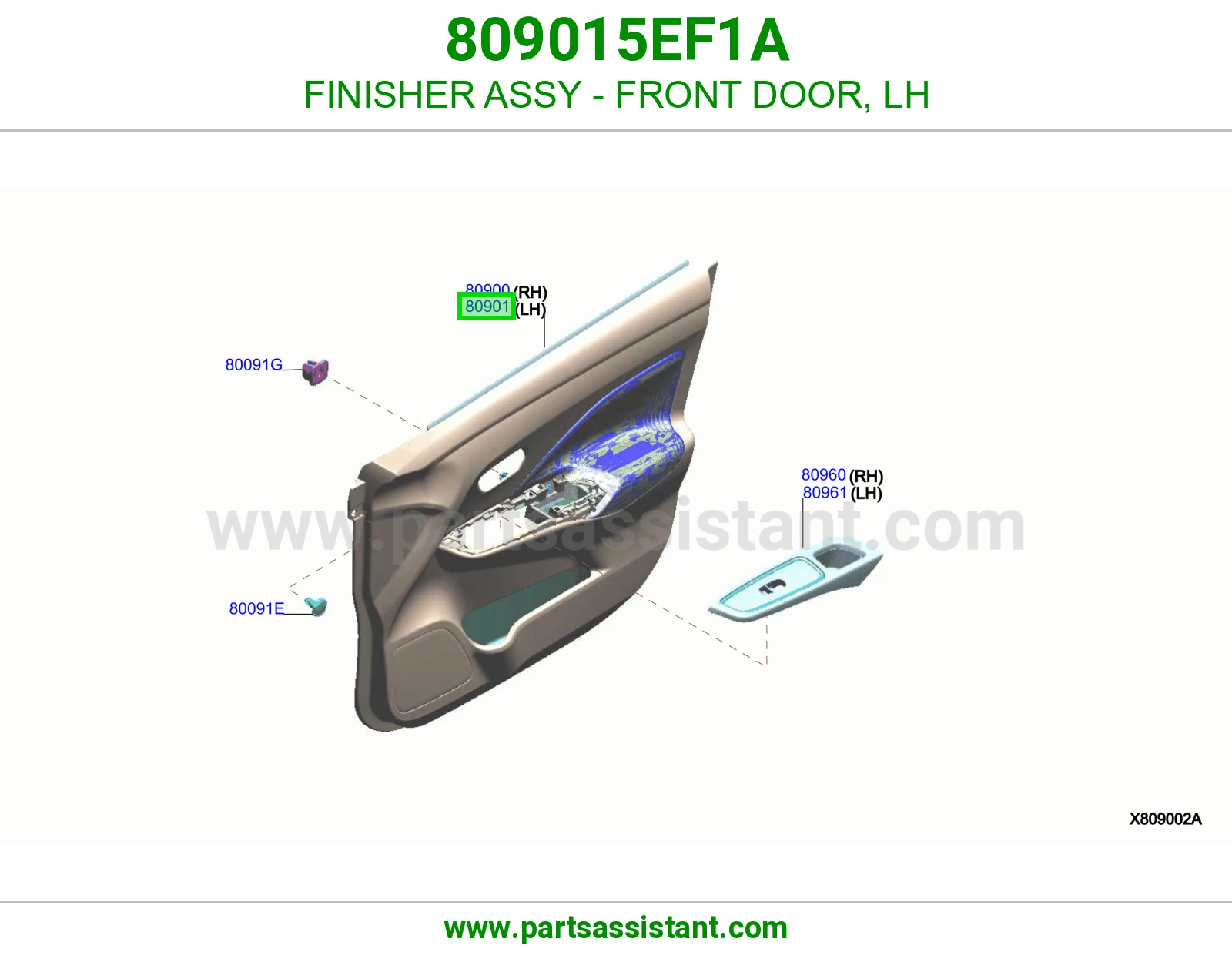 تلبيسة باب أمامي يسار كاملة 809015EF1A