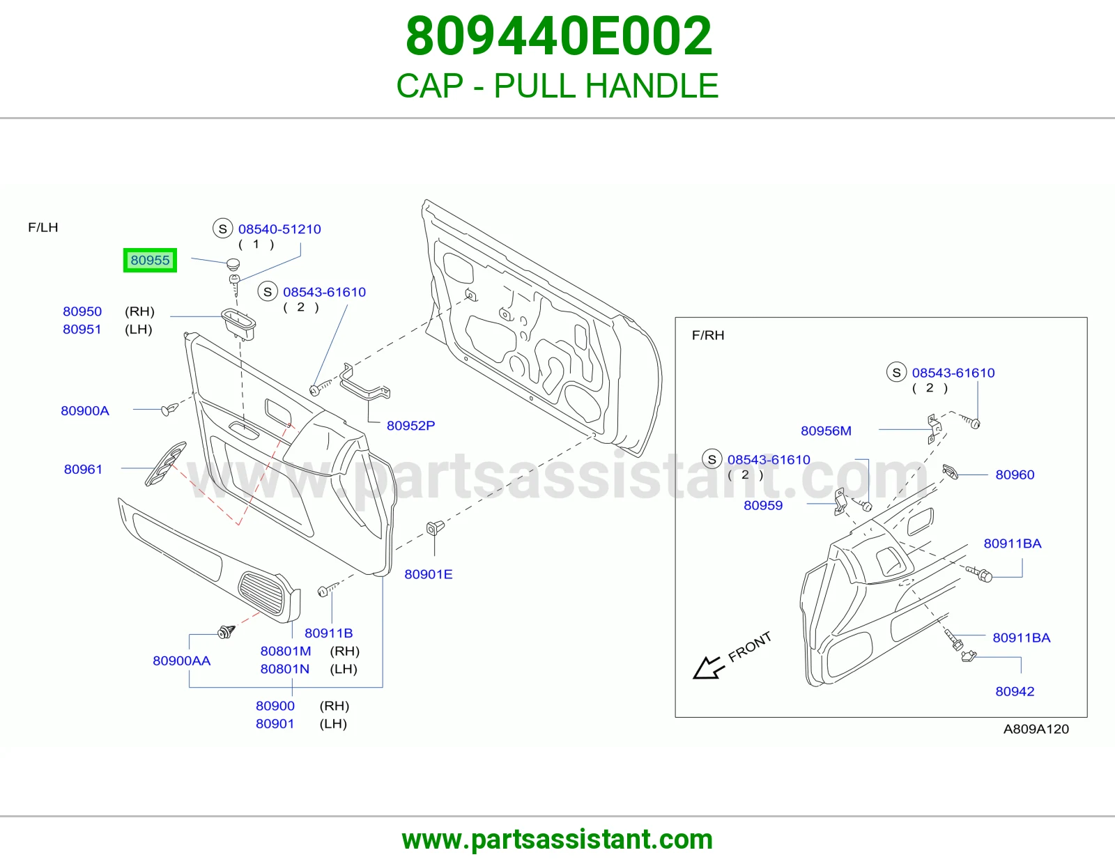 غطاء مسكة سحب 809440E002