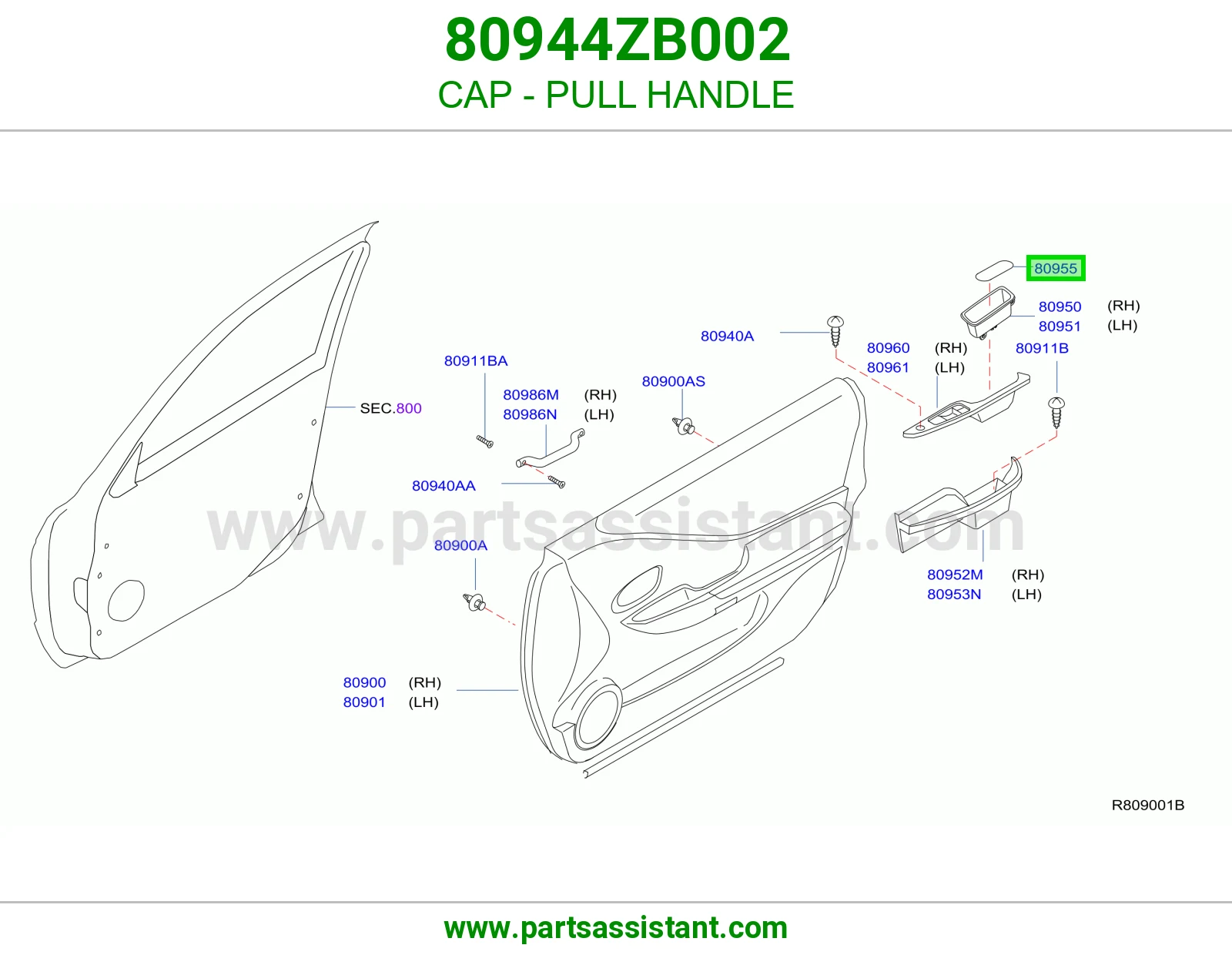 غطاء مسكة سحب 80944ZB002
