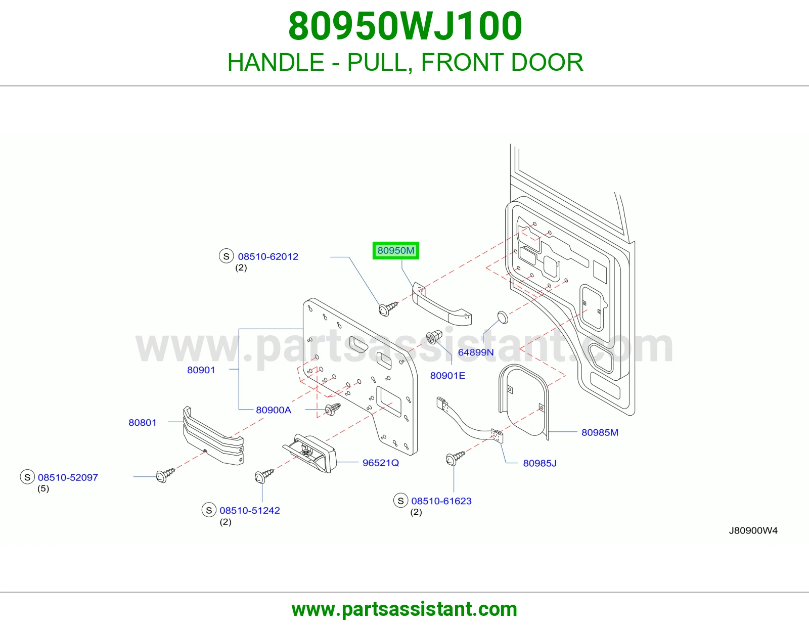 مسكة سحب باب أمامي 80950WJ100