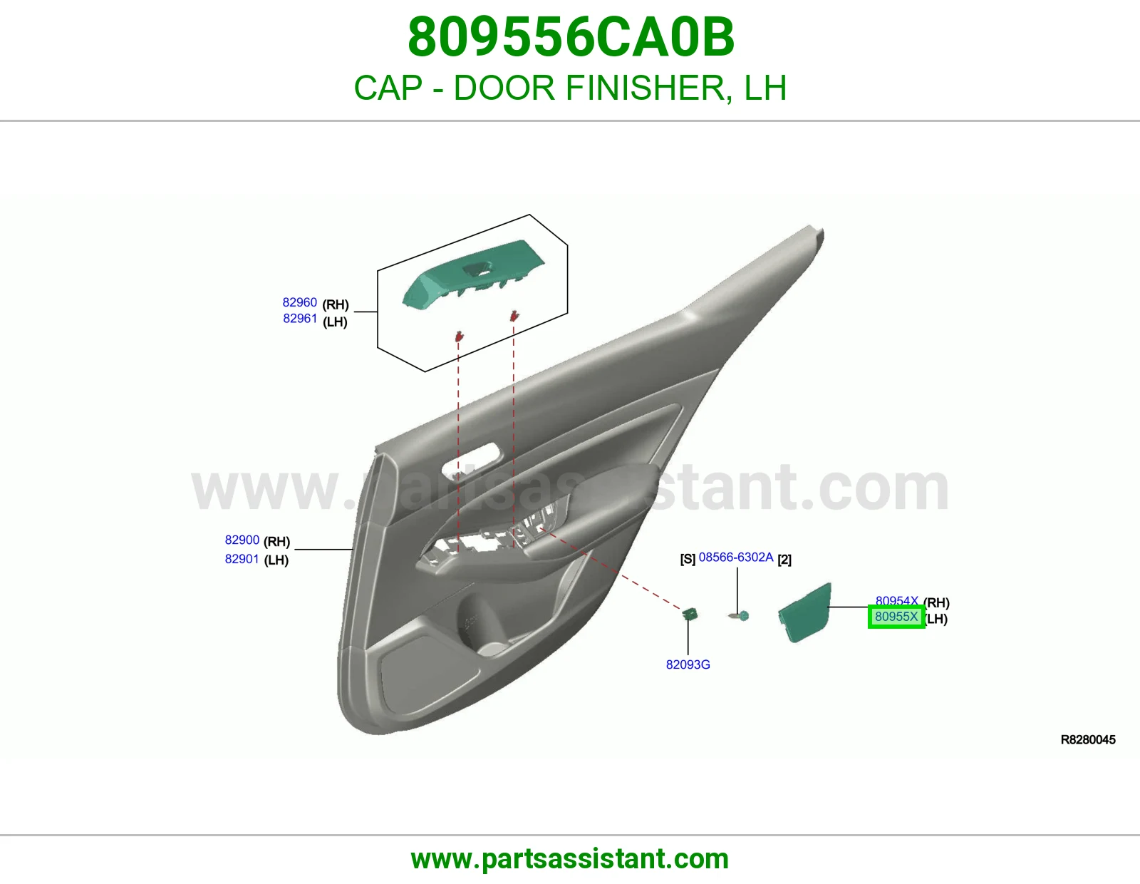 غطاء تلبيسة باب يسار 809556CA0B
