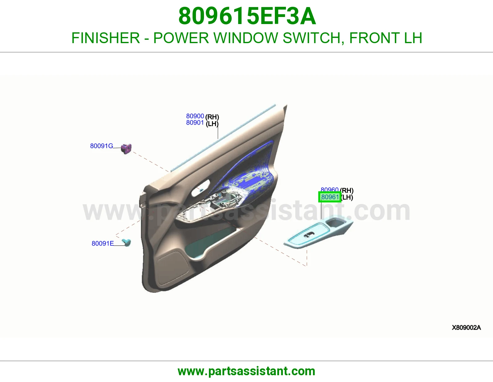تلبيسة سويتش قزاز كهربائي أمامي يسار 809615EF3A