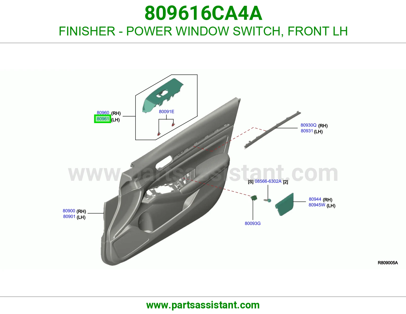 تلبيسة سويتش قزاز كهربائي أمامي يسار 809616CA4A