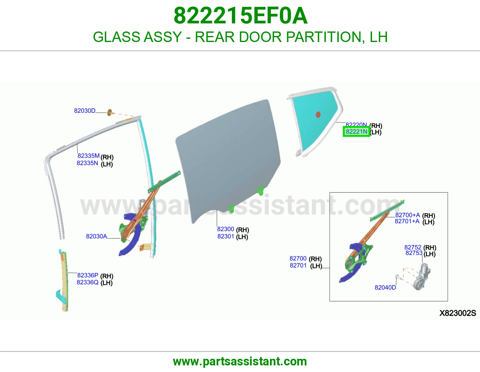 قزاز فاصل باب خلفي يسار كامل 822215EF0A