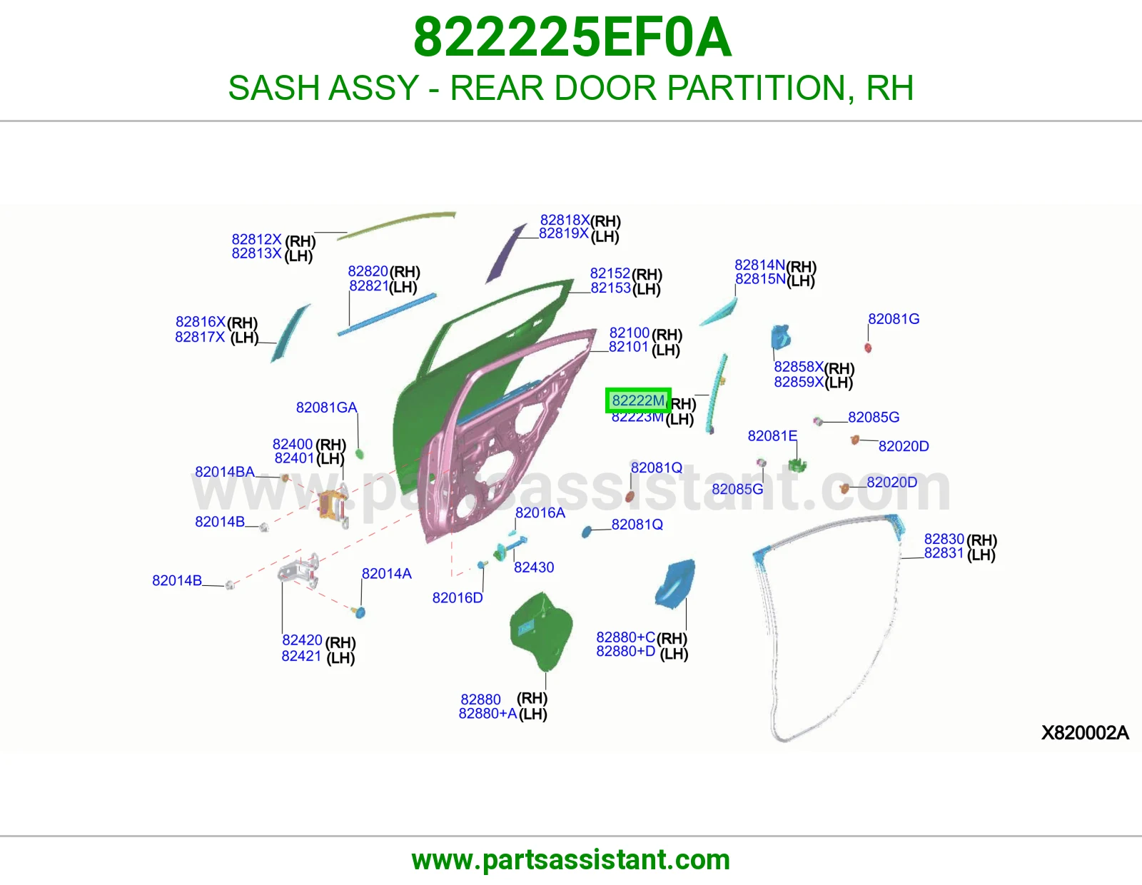 برواز قزاز فاصل باب خلفي يمين كامل 822225EF0A