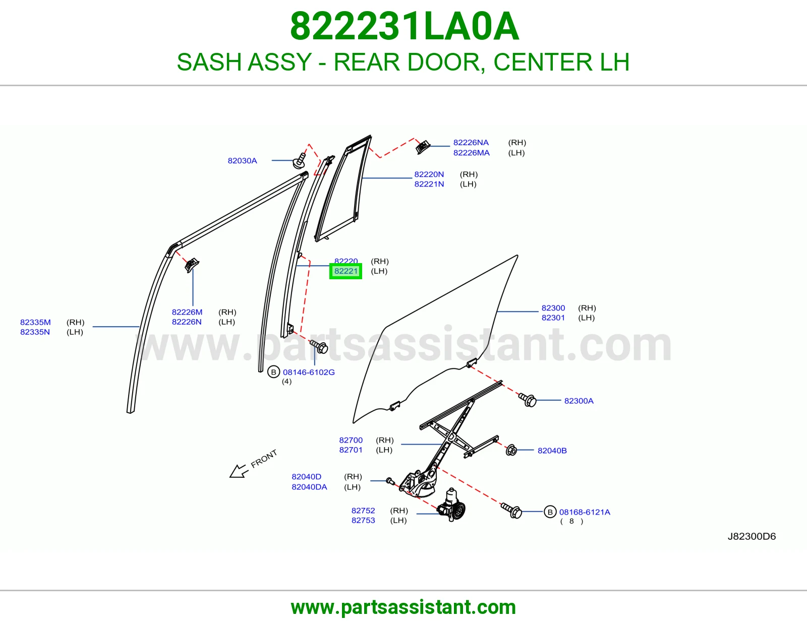 برواز قزاز باب خلفي وسط يسار كامل 822231LA0A