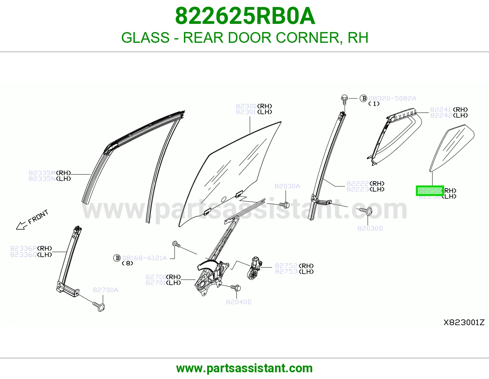 قزاز ركن باب خلفي يمين 822625RB0A