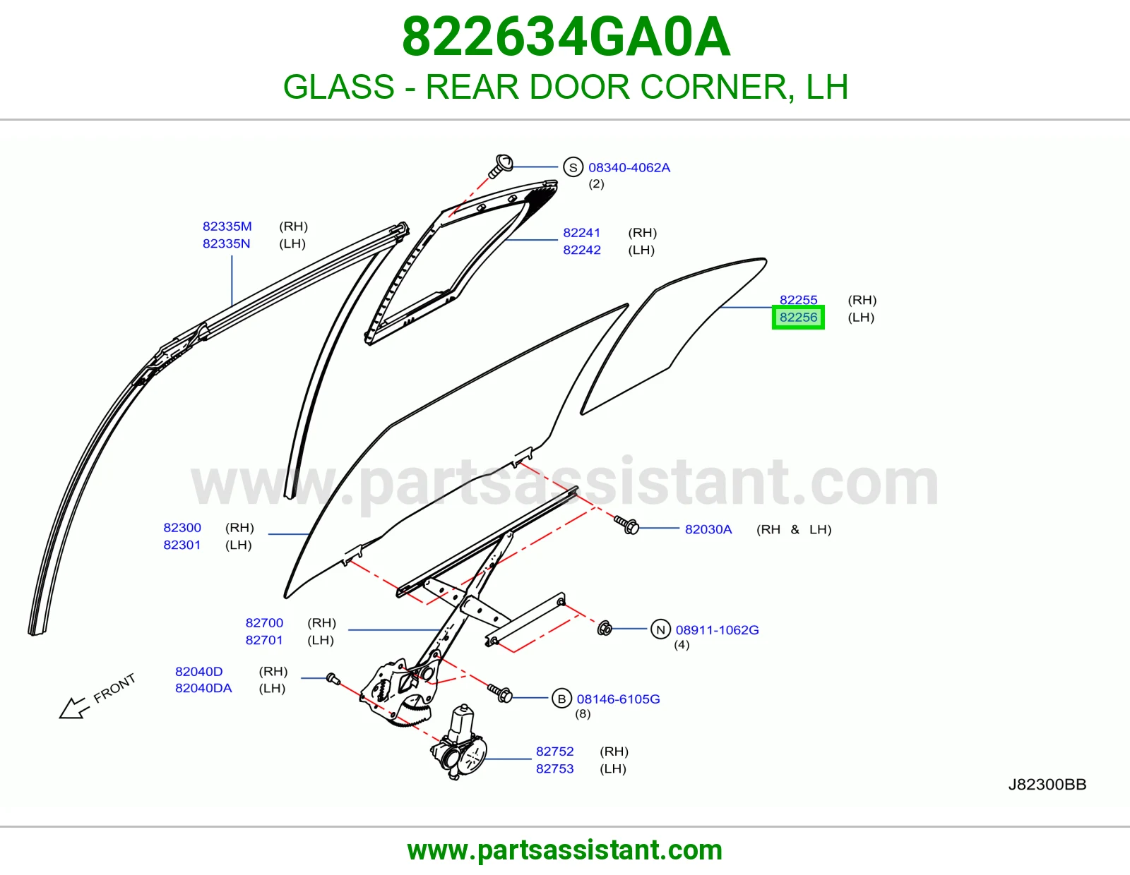 قزاز ركن باب خلفي يسار 822634GA0A