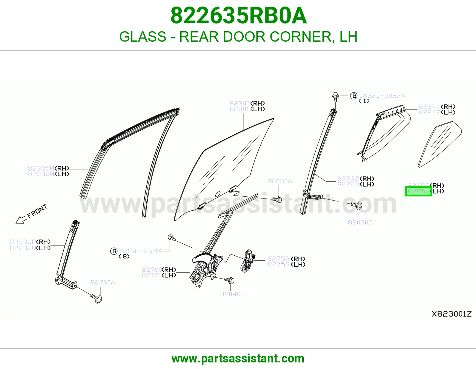 قزاز ركن باب خلفي يسار 822635RB0A