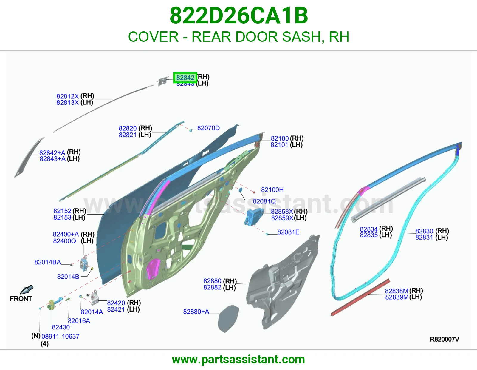 غطاء برواز باب خلفي يمين 822D26CA1B