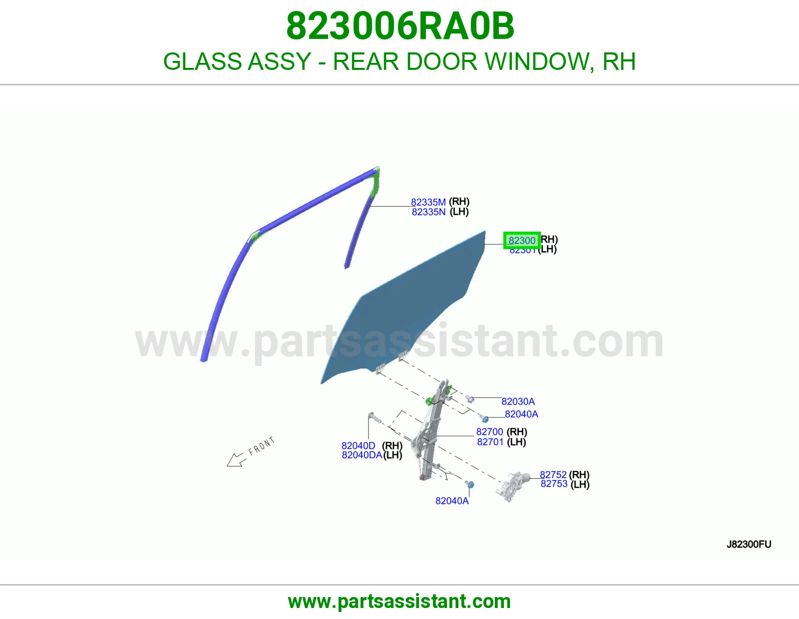 قزاز باب خلفي يمين كامل 823006RA0B