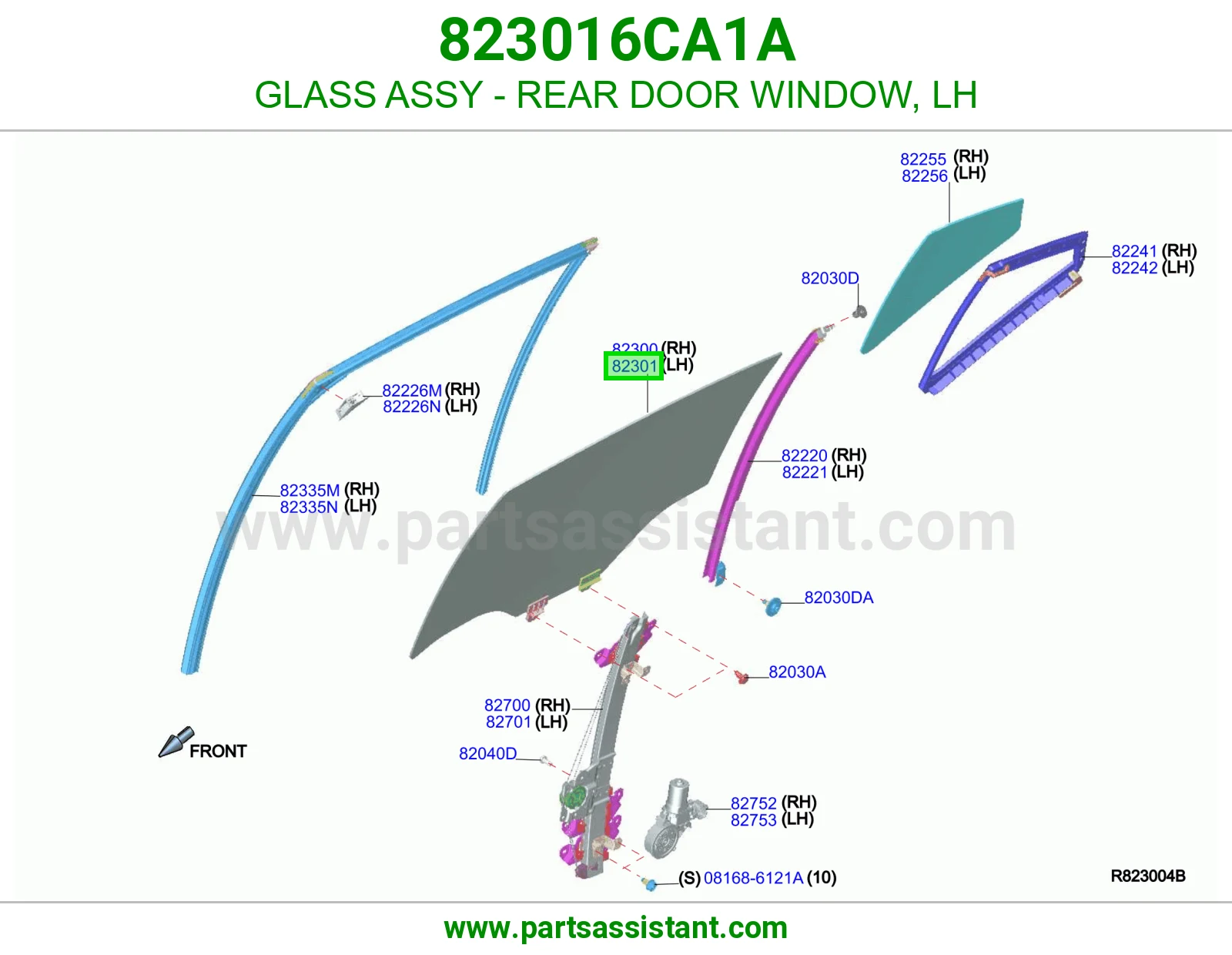قزاز باب خلفي يسار كامل 823016CA1A