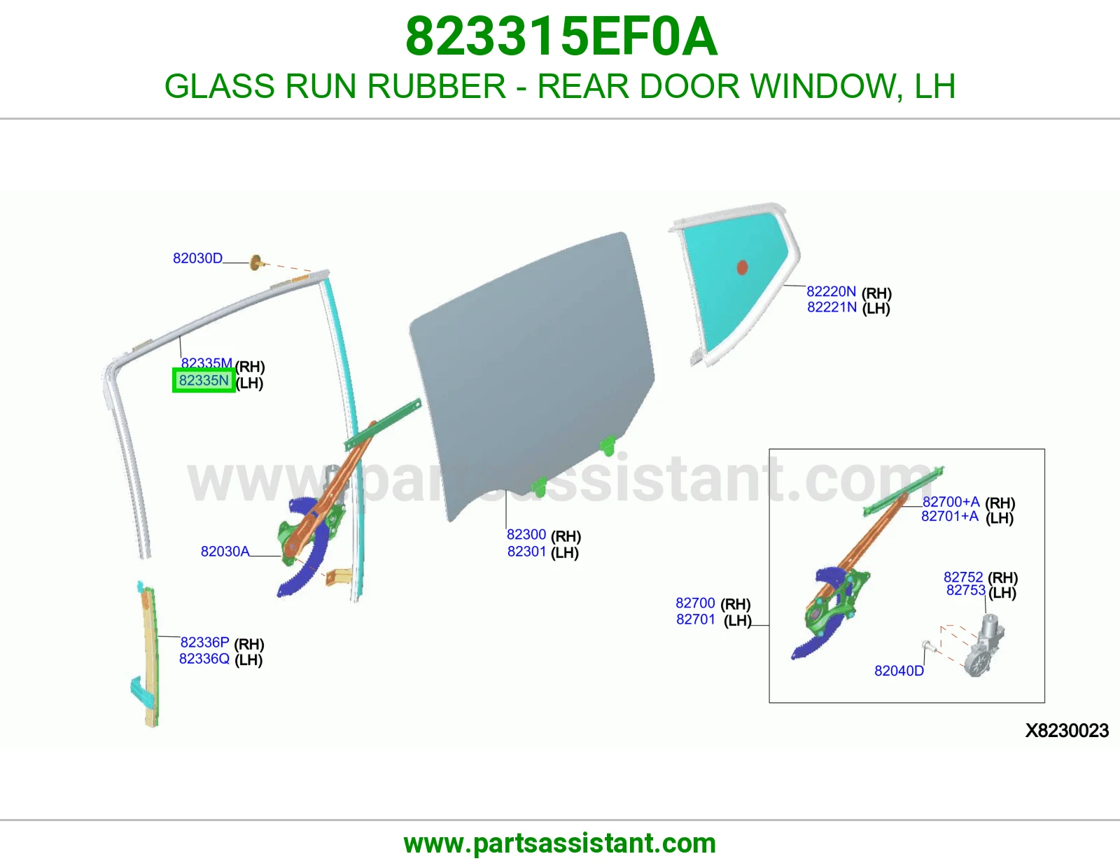 ربل مجرى قزاز باب خلفي يسار 823315EF0A