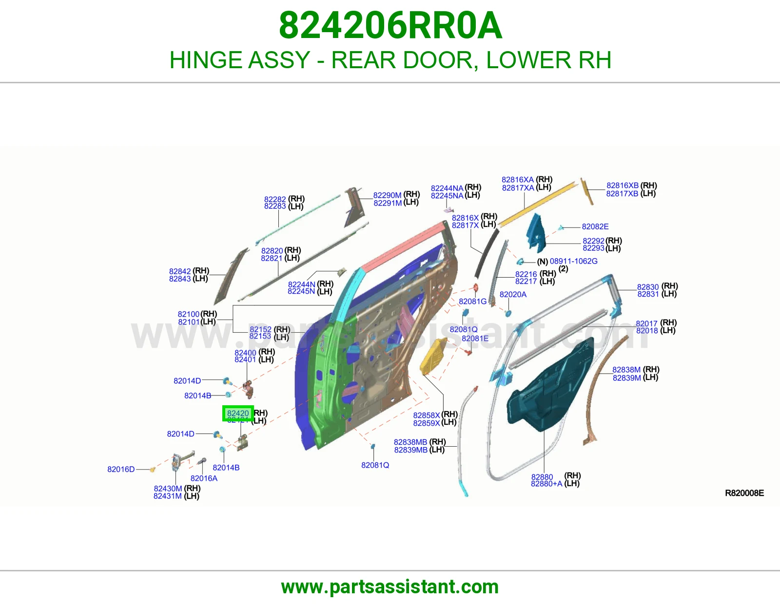 مفصله باب امام فوق يمين 824206RR0A