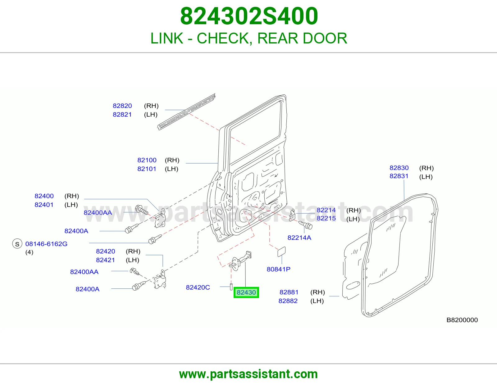 شنكل باب خلفي 824302S400