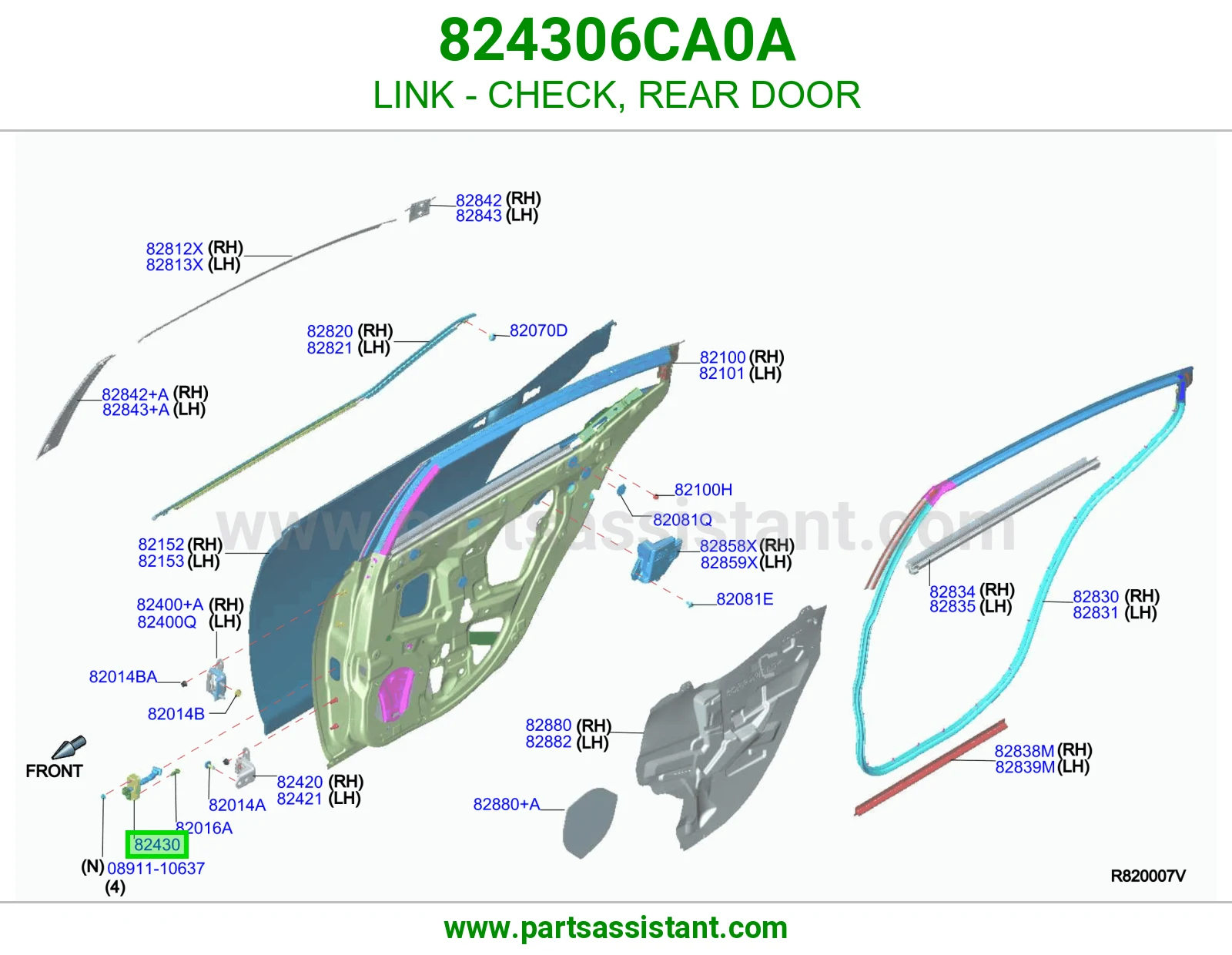 LINK - CHECK, REAR DOOR 824306CA0A