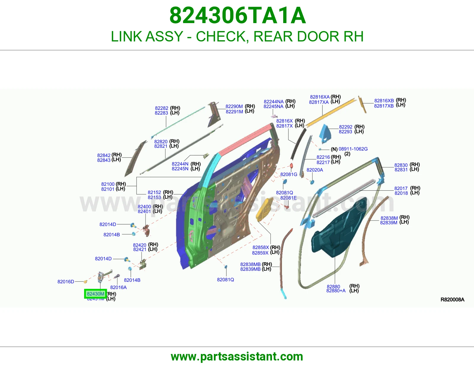شنكل باب خلفي يمين 824306TA1A