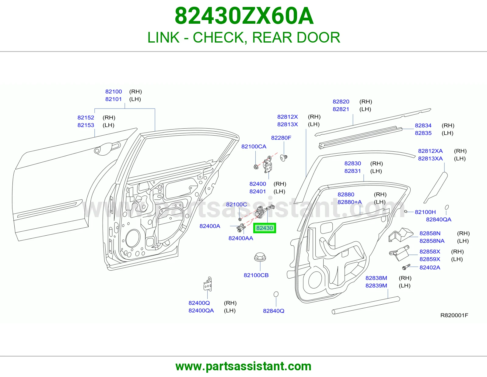 شنكل باب خلفي 82430ZX60A