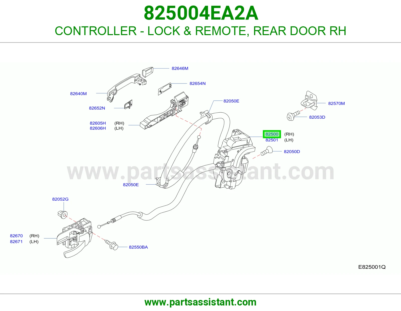 قفل باب خلفي يمين 825004EA2A