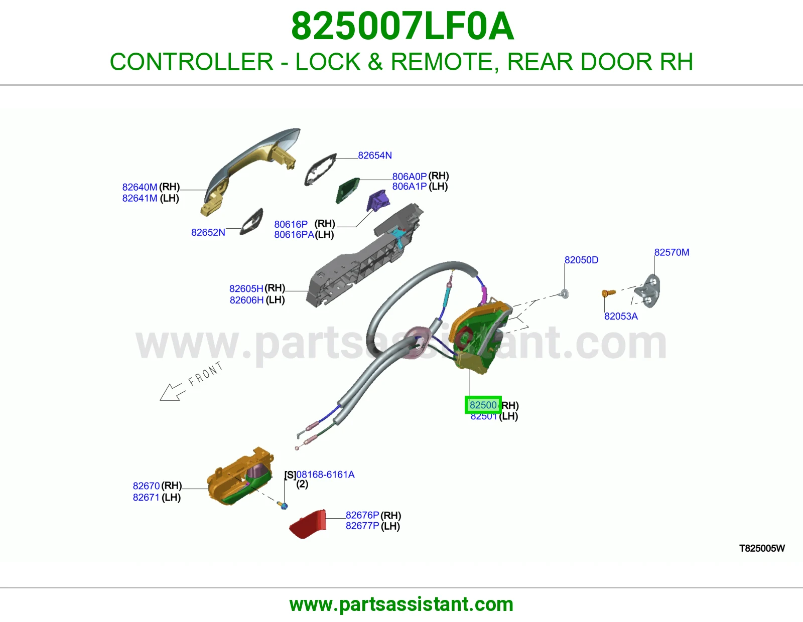 قفل باب خلفي يمين 825007LF0A