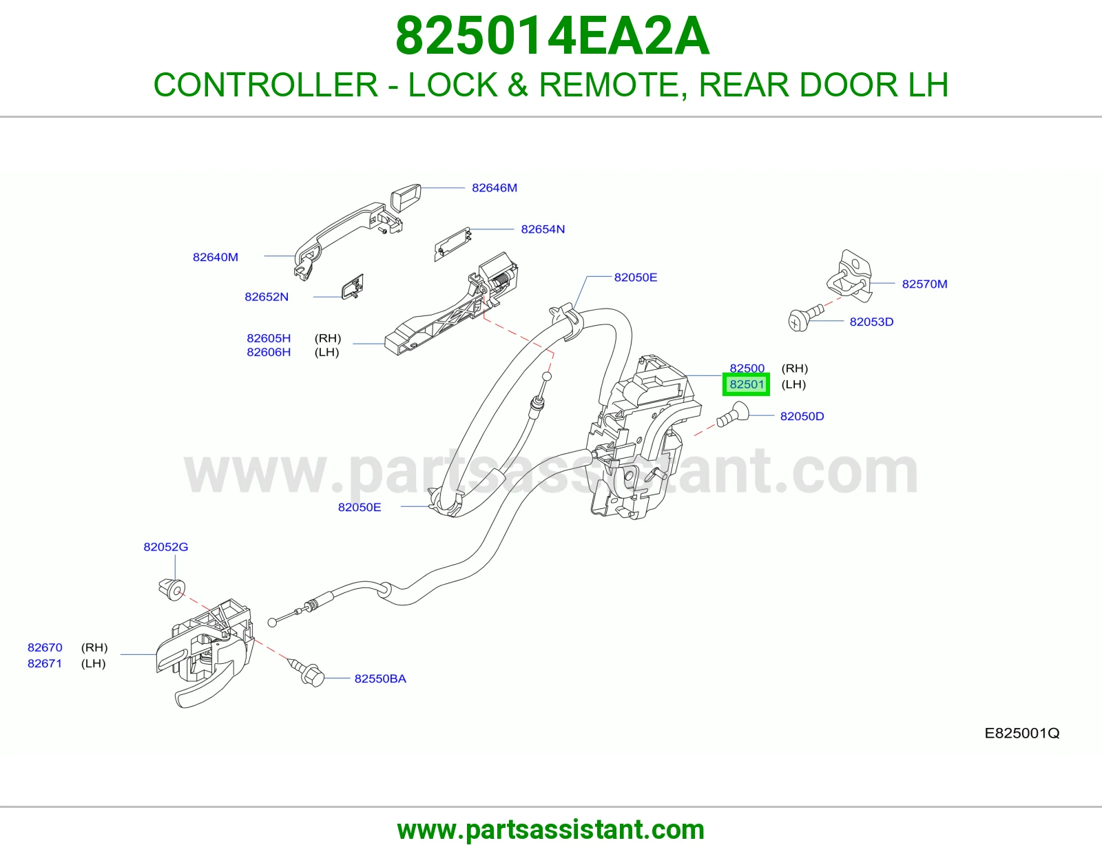 قفل باب خلفي يسار 825014EA2A