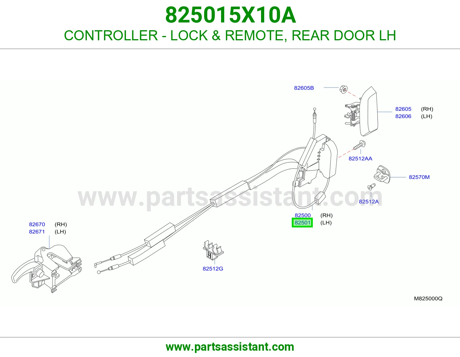 قفل باب خلفي يسار 825015X10A
