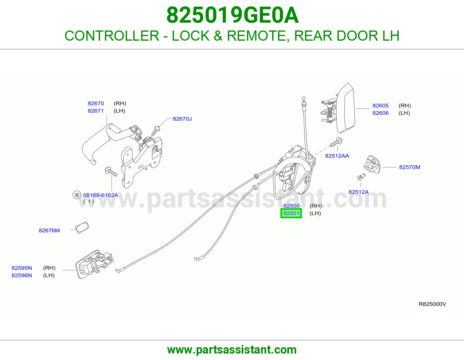 قفل باب خلفي يسار 825019GE0A