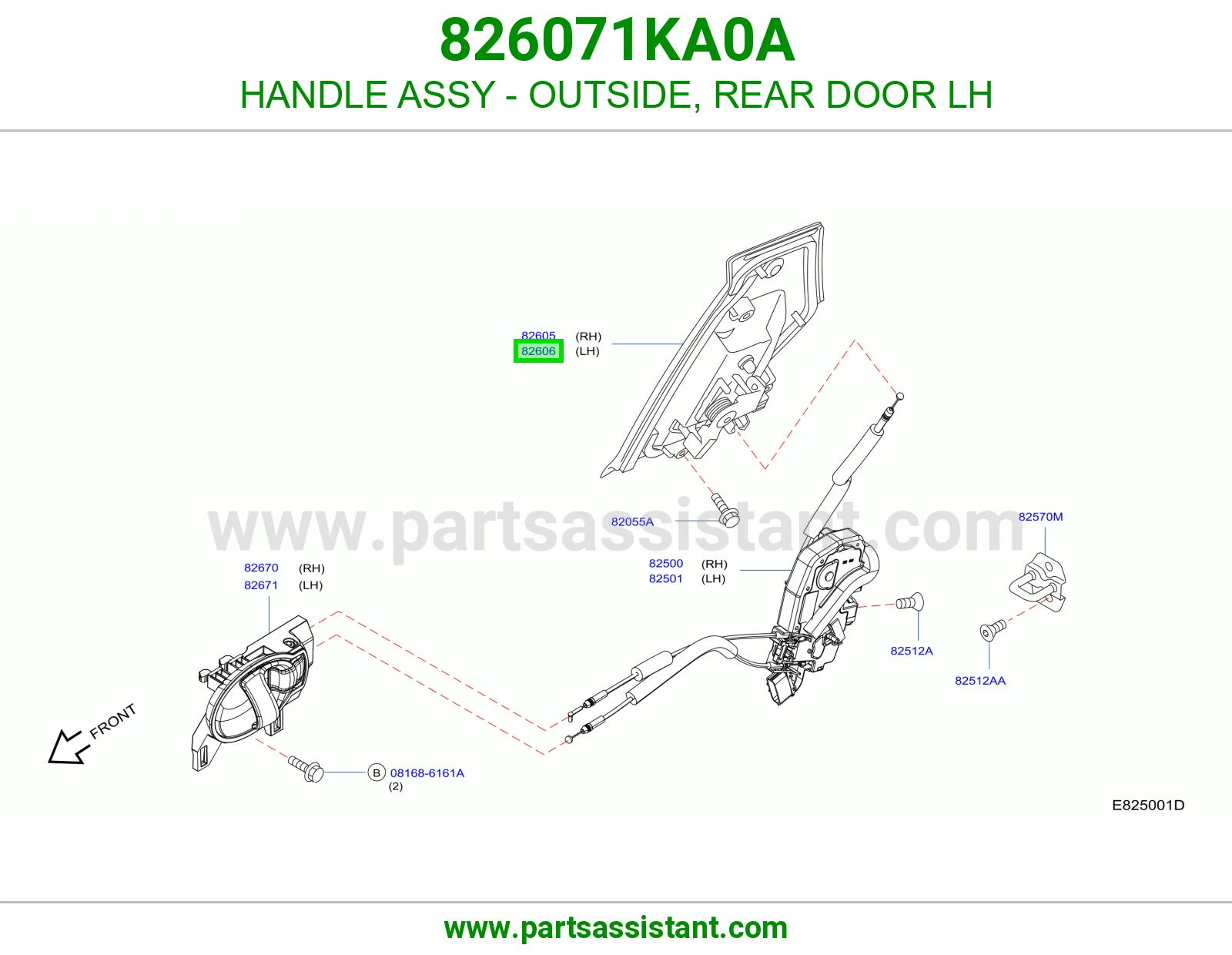 عره يد باب خارجي خلفي يسار 826071KA0A