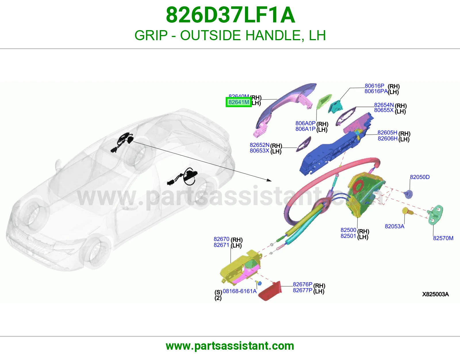 مسكة خارجية يسار 826D37LF1A