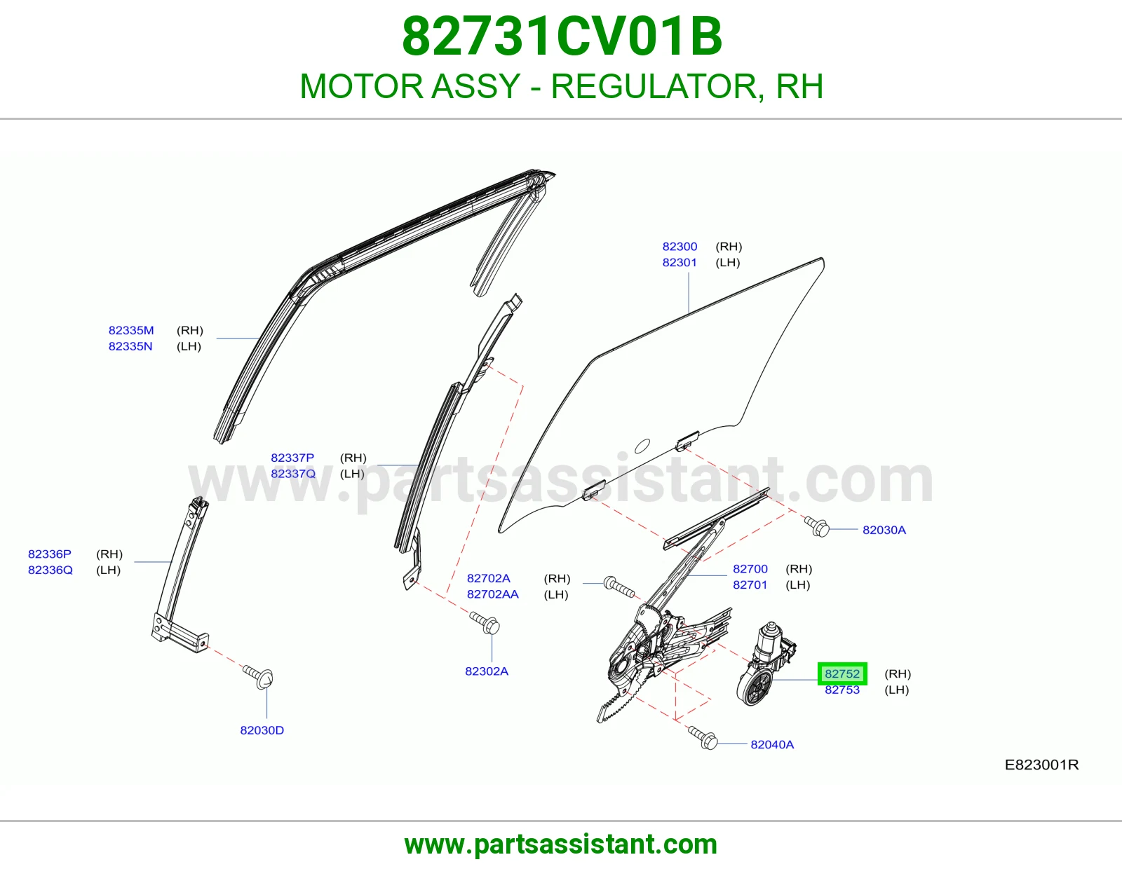 دينمو قزاز باب يمين 82731CV01B