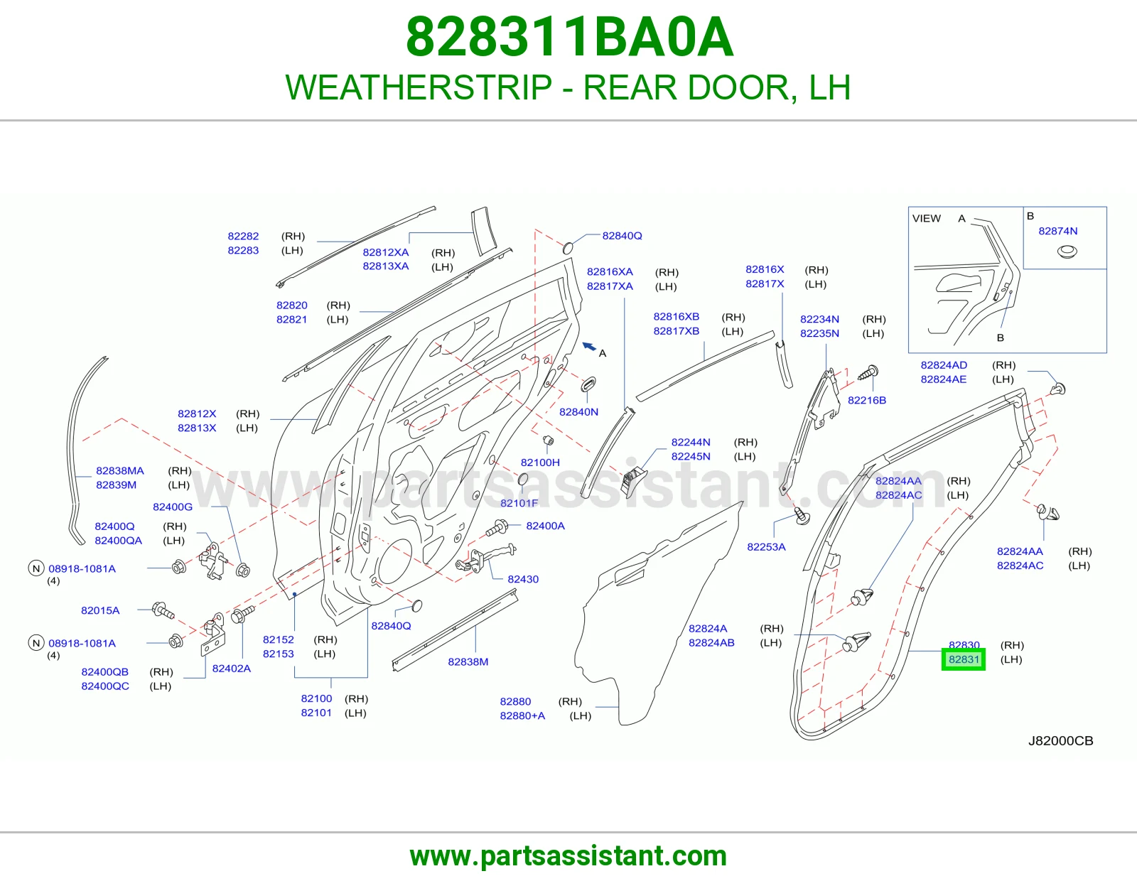 ربله هواء باب خلفي يسار 828311BA0A