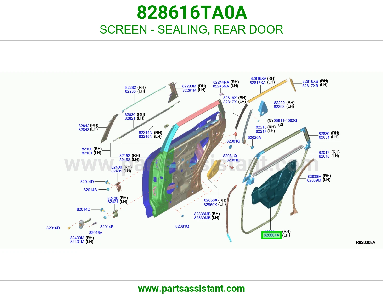 شبك واقي ربل باب خلفي 828616TA0A