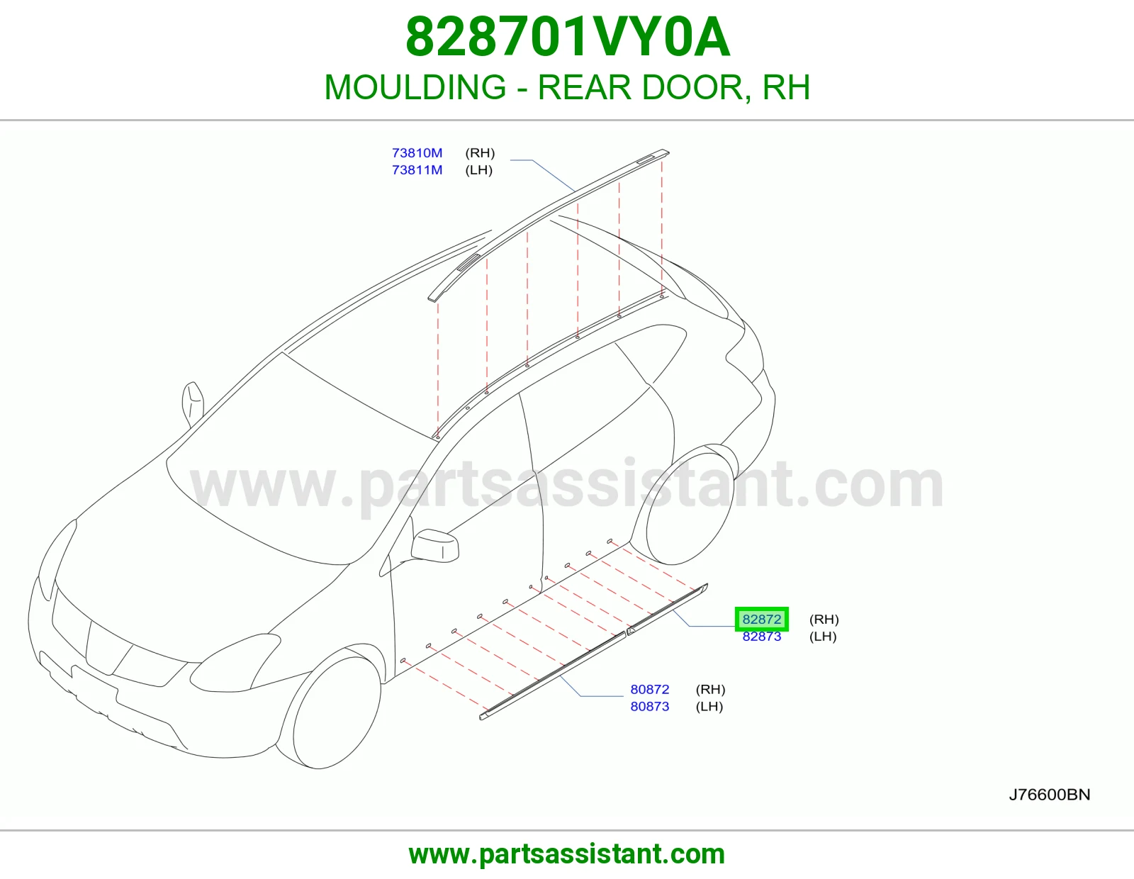 زيق باب خلفي يمين 828701VY0A